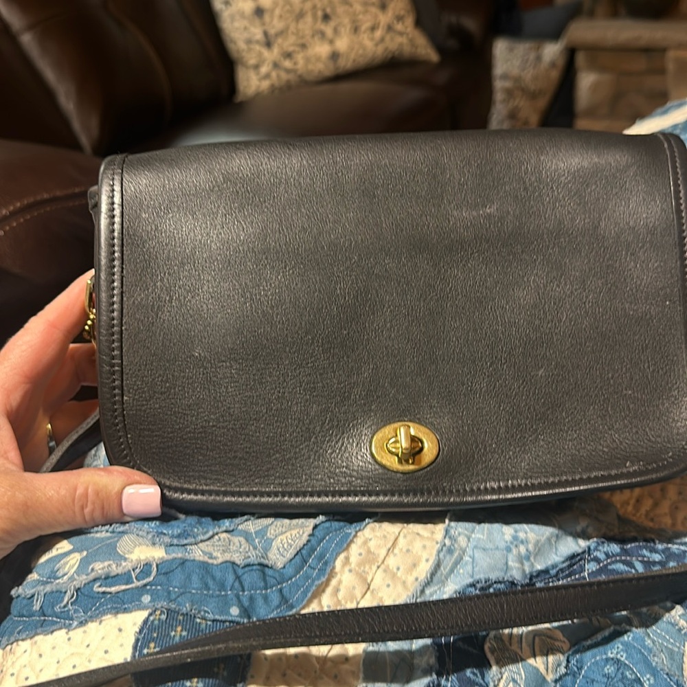Vintage Coach Black Convertible Clutch